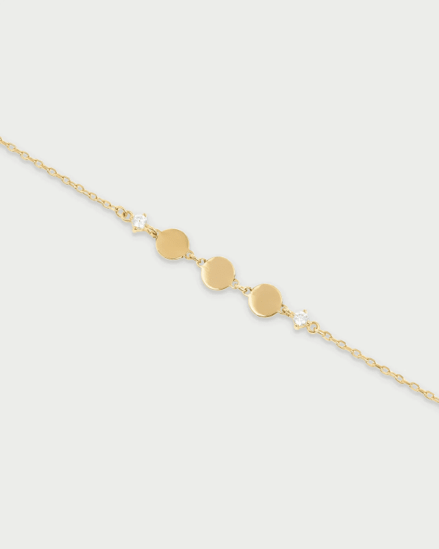 Bracciale 3 dischi e punto luce bianco - brz-024 m2 td au